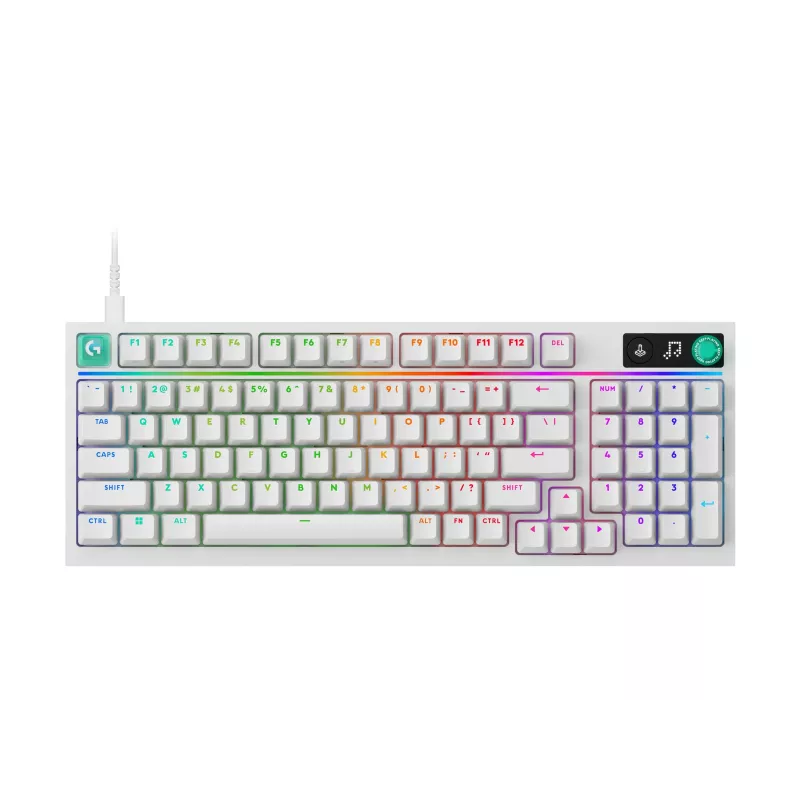 Logitech G316 X 98 Compact mechanisch gaming-toetsenbord, GX Brown Tactile, LIGHTSYNC RGB, wit, Duitse layout