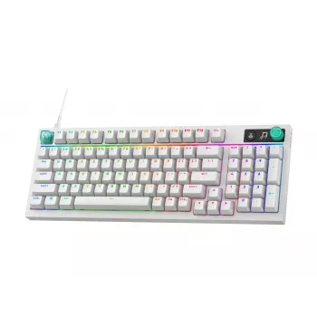 Logitech G316 X 98 Compact mechanisch gaming-toetsenbord, GX Brown Tactile, LIGHTSYNC RGB, wit, Duitse layout