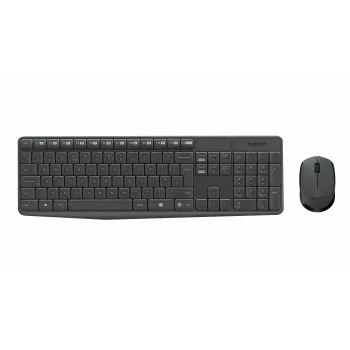 Logitech MK235 draadloze toetsenbord- en muisset, 2,4 GHz RF, QWERTZ-indeling, zwart, USB-ontvanger – 920-008031