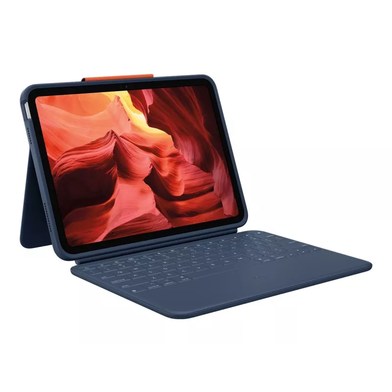 Logitech Rugged Combo 4 toetsenbordhoes voor iPad 10e generatie - Classic Blue (Frans AZERTY-layout)