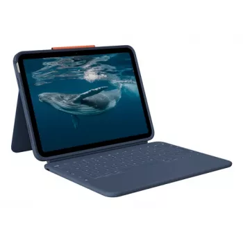Logitech Rugged Combo 4c Classic Blue iPad-toetsenbordhoes met trackpad, Smart Connector, QWERTZ