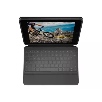 Logitech Rugged Folio toetsenbord- en folio-case met Apple Smart Connector - AZERTY Frans toetsenbordindeling - grafiet - voor Apple 10,9-inch iPad (10e generatie)