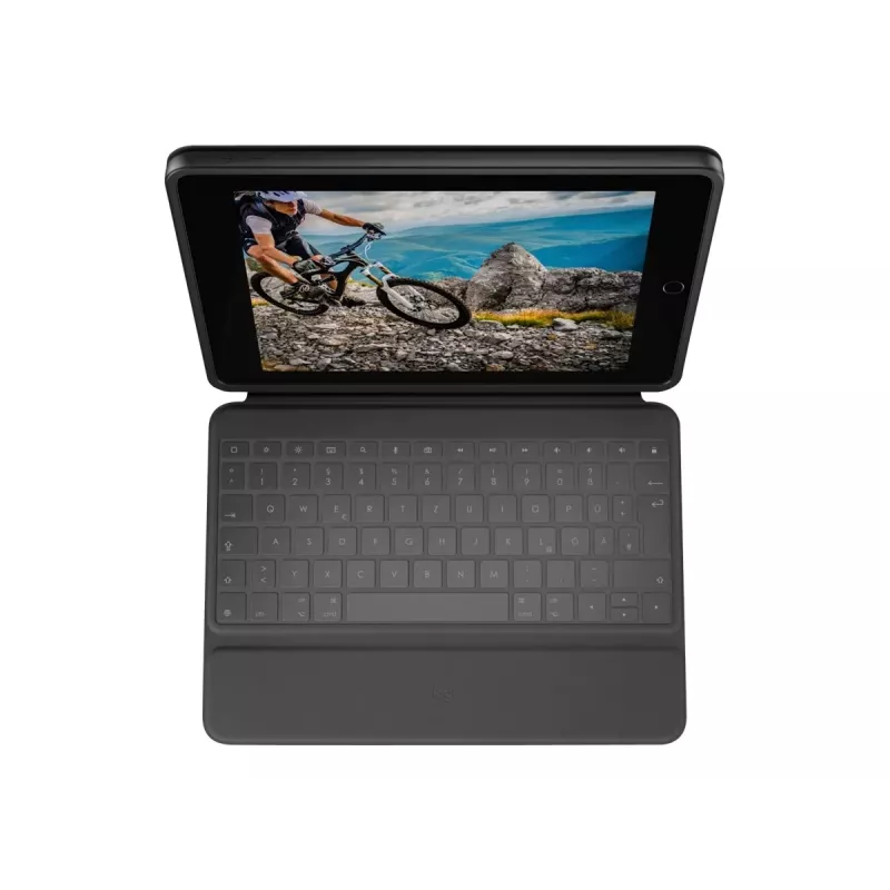 Logitech Rugged Folio toetsenbord- en folio-case met Apple Smart Connector - AZERTY Frans toetsenbordindeling - grafiet - voor Apple 10,9-inch iPad (10e generatie)