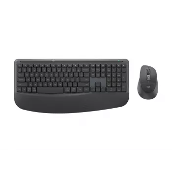 Logitech Signature Comfort Plus Combo MK880 for Business - toetsenbord- en muisset - full size - met LED-accu-indicator - draadloos - USB-C, Bluetooth LE - QWERTZ - Duits - grafiet