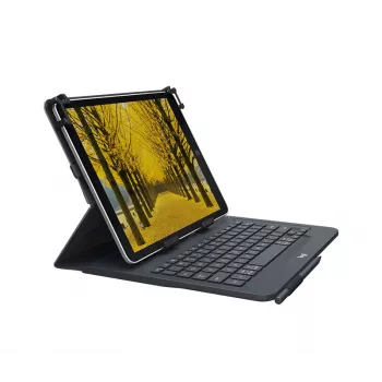 Logitech universeel toetsenbord en foliohoes voor 9-10 inch tablets, Bluetooth 3.0, QWERTZ Zwitserduits layout, grafiet