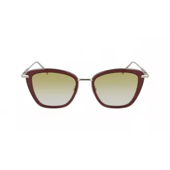 Longchamp LO638S-611 dames cat-eye zonnebril, havana montuur, bruine verloopglazen, 52 mm