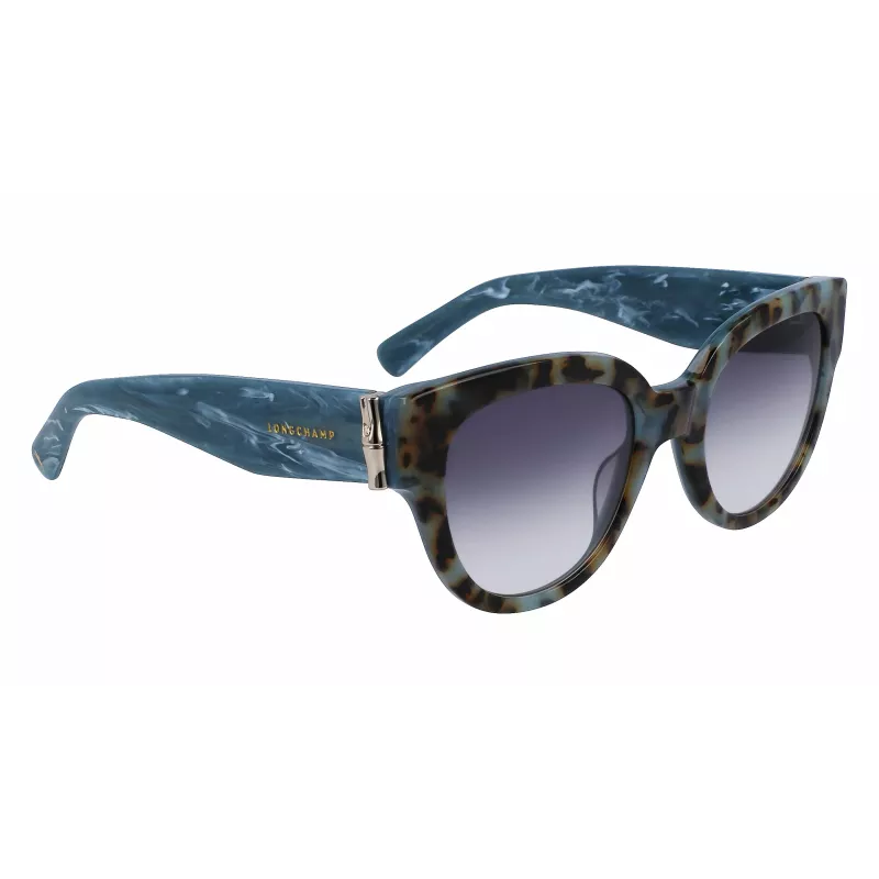 LONGCHAMP LO733S dames rechthoekige acetaat zonnebril Havana bruin verloop 52mm