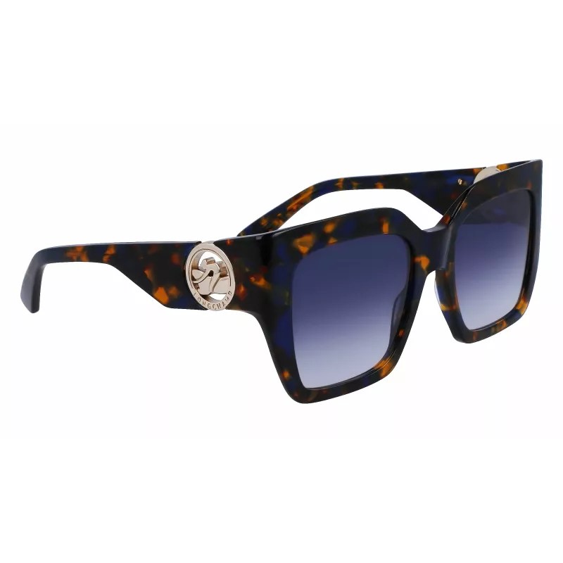 LONGCHAMP LO734S-430 dames geometrische zonnebril Havana acetaat verloop bruin glas 53mm