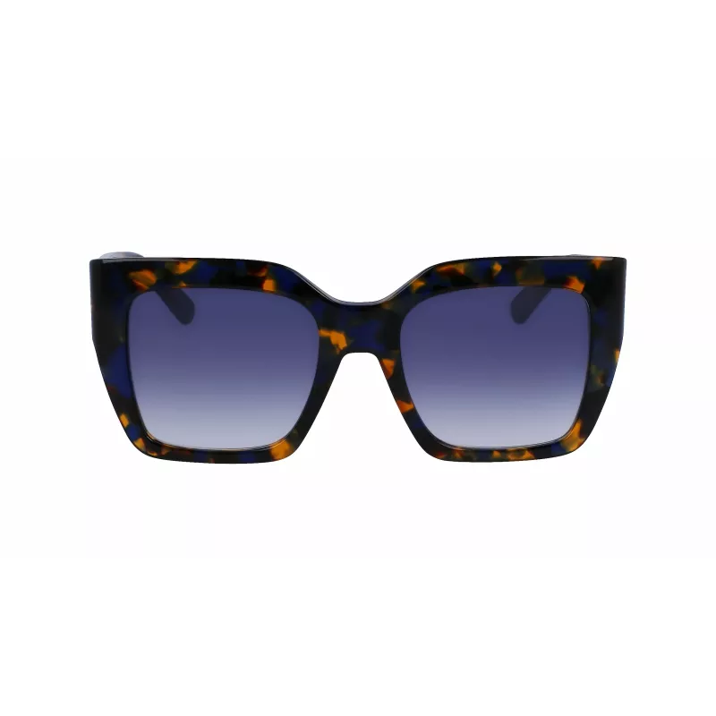 LONGCHAMP LO734S-430 dames geometrische zonnebril Havana acetaat verloop bruin glas 53mm