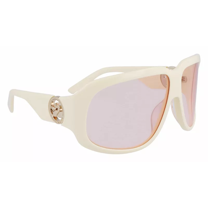 Longchamp LO736S-109 dames oversized rechthoekige zonnebril Havana bruin verloop