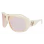 Longchamp LO736S-109 dames oversized rechthoekige zonnebril Havana bruin verloop