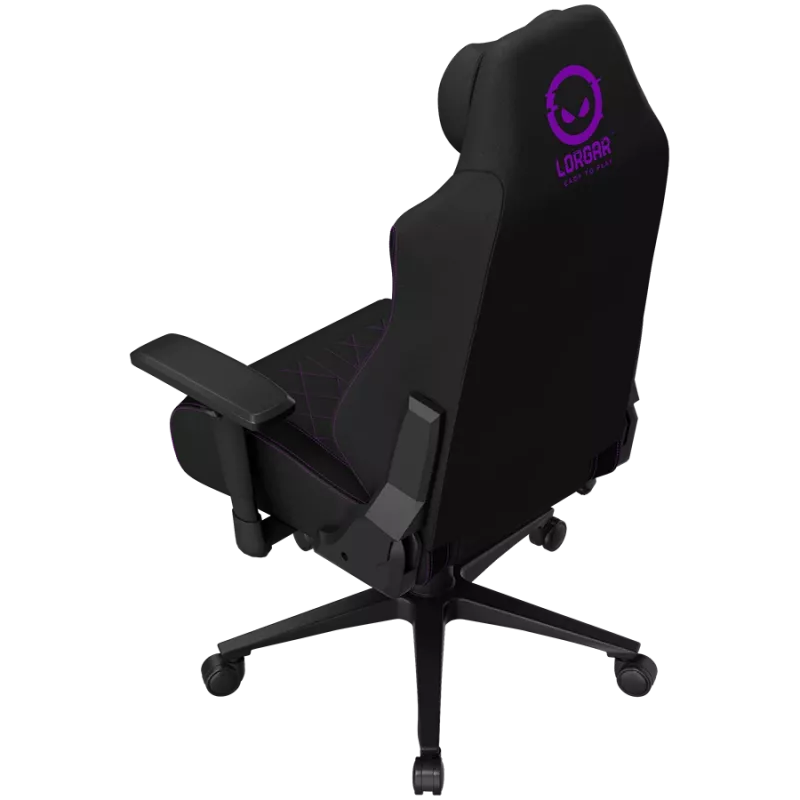 LORGAR CHA41 Ergonomische gamingstoel Advanced, Premium Anti-Stain stof, zwart/paars