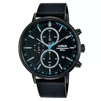 Lorus heren quartz polshorloge RM363FX9 - blauwe wijzerplaat, roestvrijstalen band, 43 mm