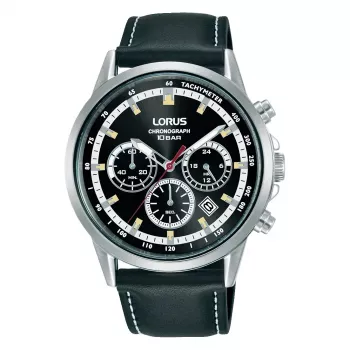 LORUS heren quartz-chronograaf horloge RT301KX9 42mm RVS zwarte wijzerplaat