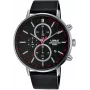 Lorus heren quartz horloge RM365FX9 - 43mm roestvrijstalen kast, zwarte wijzerplaat, zilverkleurige band, waterbestendig tot 100m