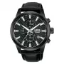 Lorus RM333HX9 heren quartz analoog horloge 43mm RVS zwarte wijzerplaat