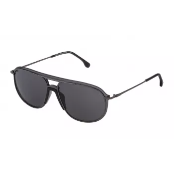 LOZZA MAN SL2338M zonnebril 990568 grijze glazen zwart montuur rechthoekig 99 mm