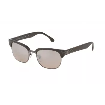 LOZZA SL2253M52568X unisex zonnebril - Havana acetaat frame, groene polycarbonaat glazen, UV400-bescherming, 52 mm