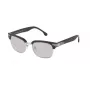 LOZZA SL2253M52579X unisex rechthoekige zonnebril - glanzend zwart acetaat frame, grijze gradient polycarbonaat glazen, 52 mm glasbreedte, 100% UV400-bescherming