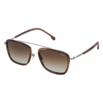 LOZZA SL2291M-579Y heren rechthoekige acetaat zonnebril Havana 54mm