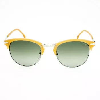 LOZZA SL2293M-579V Heren zonnebril, vierkant, Havana acetaat montuur, groene polycarbonaat glazen, 52 mm