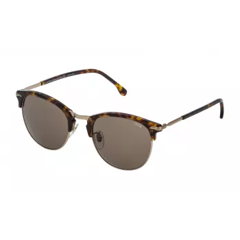 LOZZA SL2293M5208FT unisex zonnebril, Havana acetaat montuur, grijze verloopglazen, 52/21/140 mm