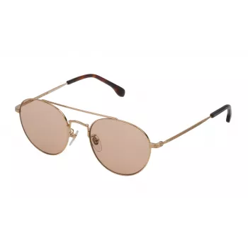 LOZZA SL2313M530349 heren vierkante zonnebril Havana acetaat montuur bruine polycarbonaat glazen 53mm