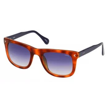 LOZZA SL4006M5209BG unisex zonnebril - zwart acetaat montuur, grijze polycarbonaatglazen, UV400-bescherming, 52 mm glasbreedte