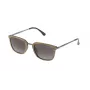 LOZZA SL4028M520ANB unisex rechthoekige zonnebril - zwart acetaat montuur, grijze polycarbonaat glazen, UV400-bescherming