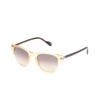 LOZZA SL4032M490858 Unisex Rechthoekige Zonnebril - Glanzend Zwart Montuur, Grijze Glazen, 49 mm