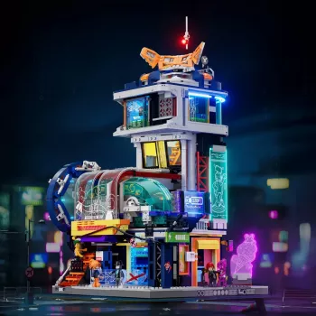LUMIBRICKS Funwhole Medieval Watchtower bouwstenen set met LED-verlichting (1368 onderdelen)