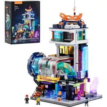 LUMIBRICKS Funwhole Medieval Watchtower bouwstenen set met LED-verlichting (1368 onderdelen)
