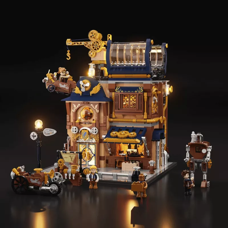 Lumibricks Steampunk Mechanical Workshop bouwsteenset met LED-verlichting - 2150 onderdelen