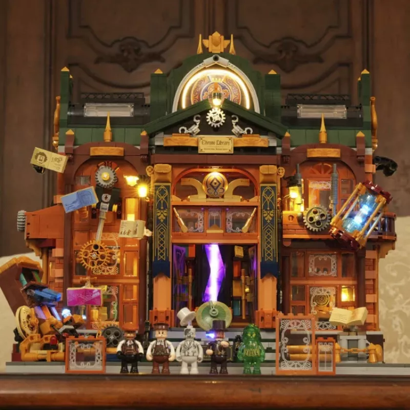 Lumibricks Steampunk Time Rift Library DIY miniatuur book nook bouwset