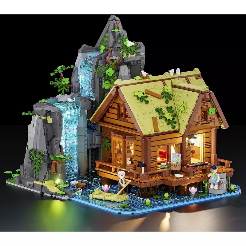 Lumibricks Waterfall Hut bouwstenenset met LED-verlichting
