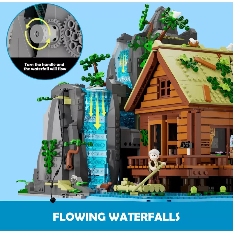 Lumibricks Waterfall Hut bouwstenenset met LED-verlichting