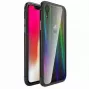 Luphie Apple iPhone XR Aurora Hybride Bumper Hoesje Aluminium Frame + TPU Zwart Transparant