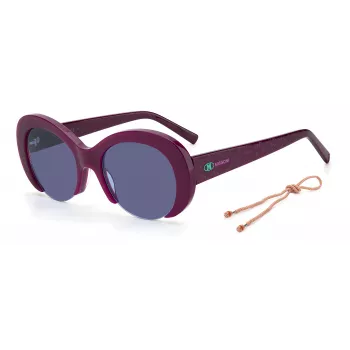 M MISSONI Dames zonnebril MMI0071SB3V - zwart acetaatmontuur, grijze polycarbonaatglazen, 52 mm