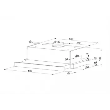 MAAN Corona G 60 telescoop-afzuigkap 315 m³/h wit