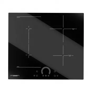 MAAN PIND604LRC1 inbouw inductiekookplaat met 4 kookzones, touch-slider, PowerBoost, timer, kinderslot, frameloos glaskeramisch, 7,4 kW, zwart