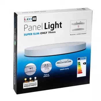 MACLEAN LED plafondpaneel 7in1 inbouw ultra slim 30W 3 kleuren (WW, NW, CW) Led4U LD142 met microgolfsensor en ingebouwde voeding