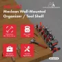 MACLEAN MC-141 wandgemonteerde gereedschaporganizer met 20 bakken en 11 haken, zwart/rood, 800x400x195 mm