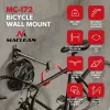 MACLEAN MC-172 horizontale wandbevestiging voor fietsen, staal, 30 kg belasting, verstelbare hoek, opvouwbaar, zwart