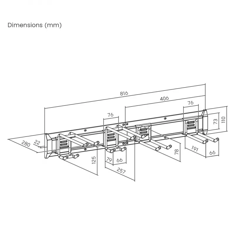 Maclean MC-178 wandgemonteerde stalen gereedschapsorganizer, 136 kg belasting, 816 mm breed, geperforeerd wandpaneel