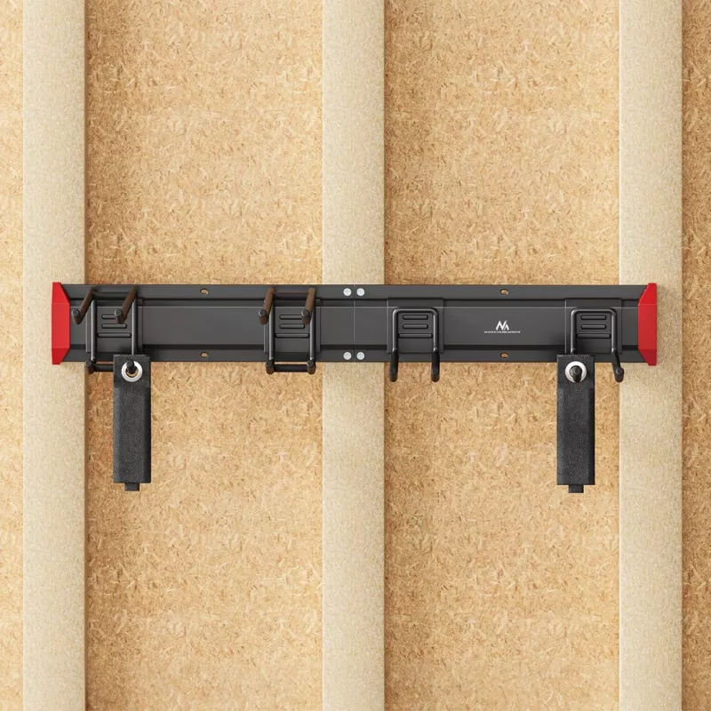 Maclean MC-178 wandgemonteerde stalen gereedschapsorganizer, 136 kg belasting, 816 mm breed, geperforeerd wandpaneel