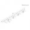 Maclean wandhouder voor tuingereedschap en moppen, staal, met haken, max. belasting 20 kg, breedte 49 cm, MC-184