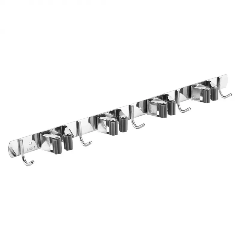 Maclean wandhouder voor tuingereedschap en moppen, staal, met haken, max. belasting 20 kg, breedte 49 cm, MC-184