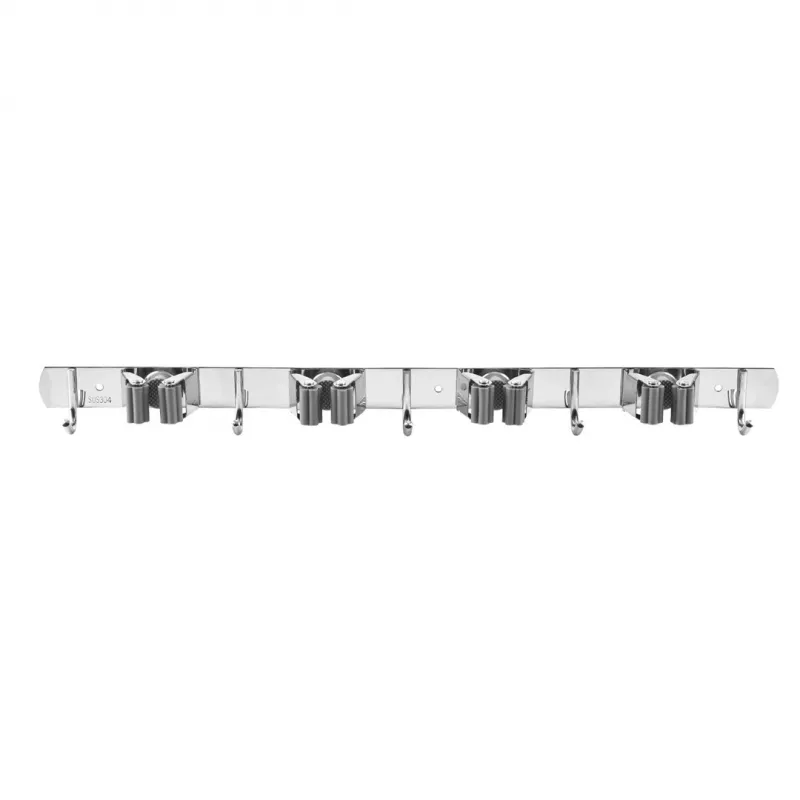 Maclean wandhouder voor tuingereedschap en moppen, staal, met haken, max. belasting 20 kg, breedte 49 cm, MC-184