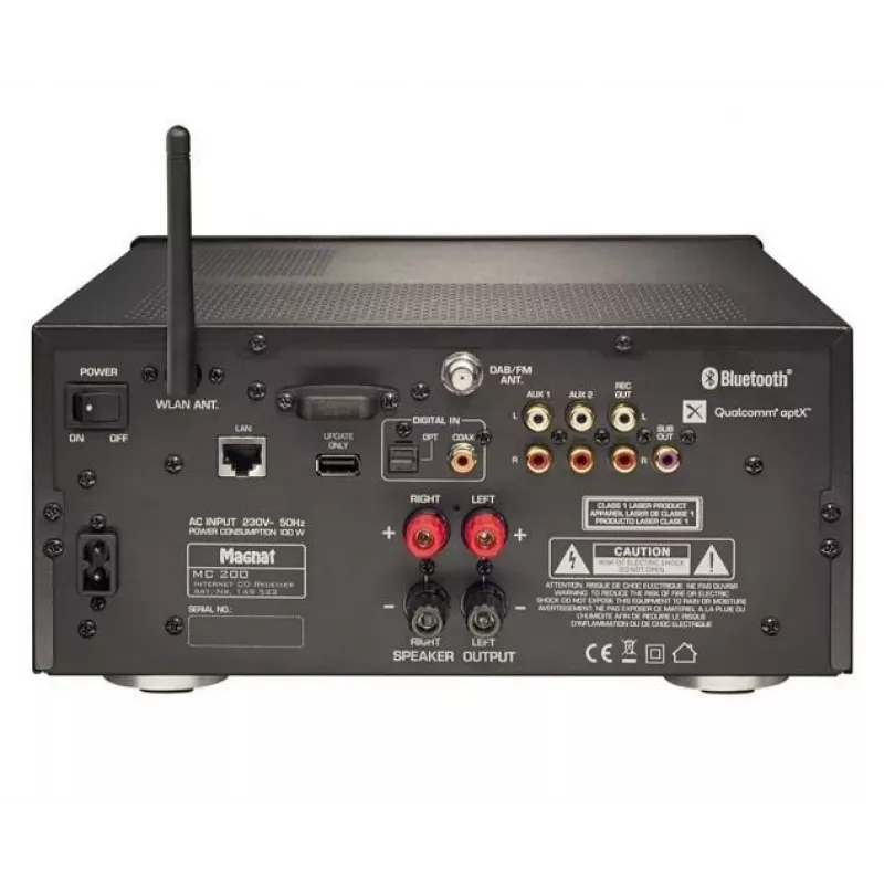 MAGNAT MC-200 stereoversterker met Bluetooth 5.0, Wi-Fi, DAB+ en Phono MM-ingang