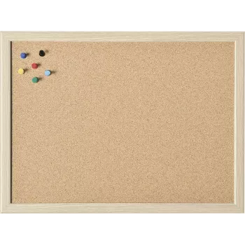 Magnetoplan prikbord van houten frame 1000 x 600 mm, natuurlijk geperst kurk, zelfherstellend, wandmontage, voor het vastpinnen van notities, memo's en foto's (121924)
